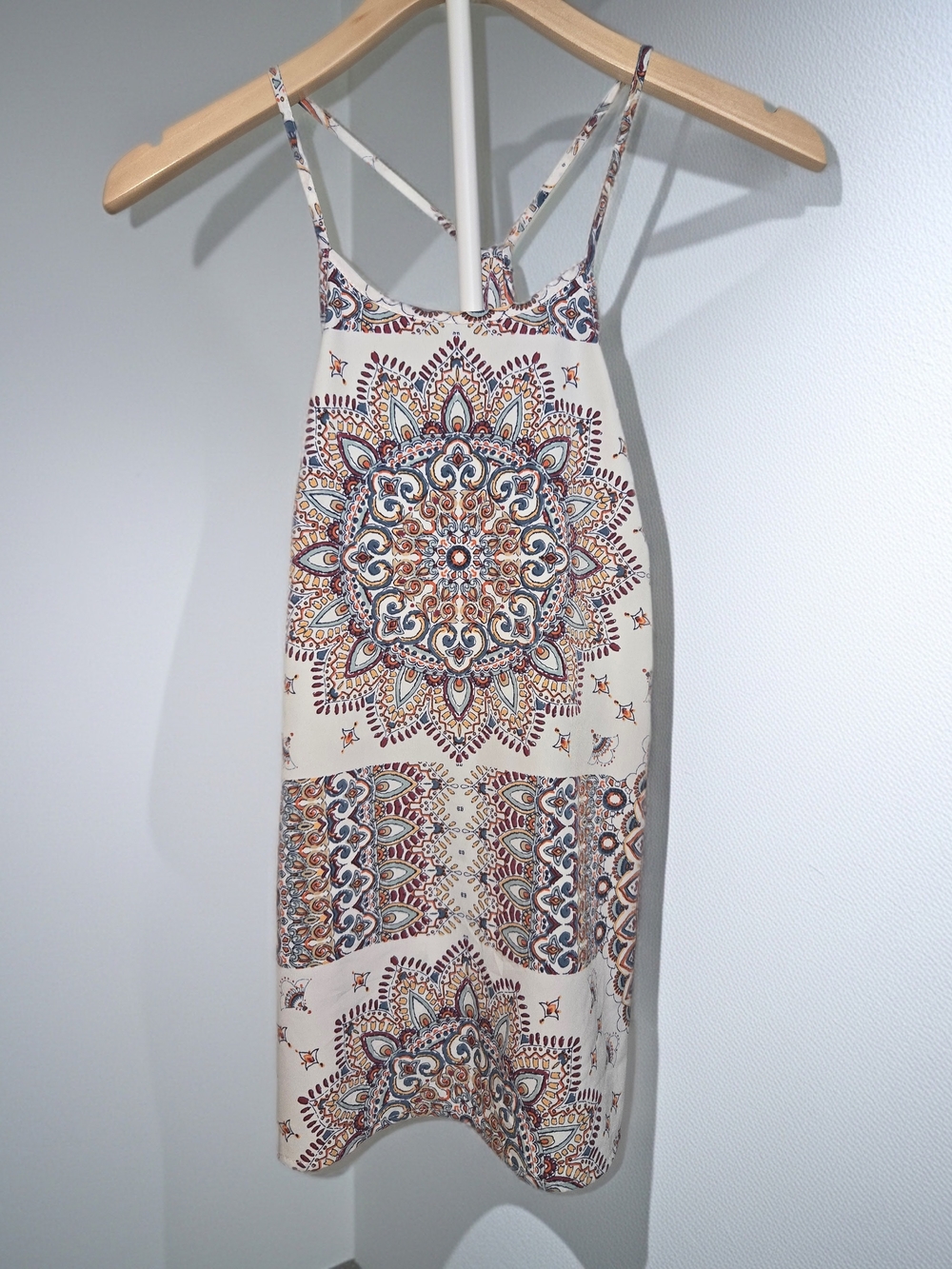 Renee C Boho Mandala Print Halter Tank Top Medallion Geometric Camisole Size M